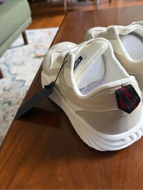 Men's Neutral Beige Athletic Sneakers with White Sole